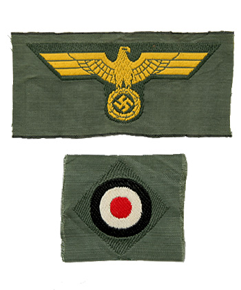 WWII ドイツ海軍(KM) 沿岸砲兵 略帽用、BEVO帽章/実物・未使用