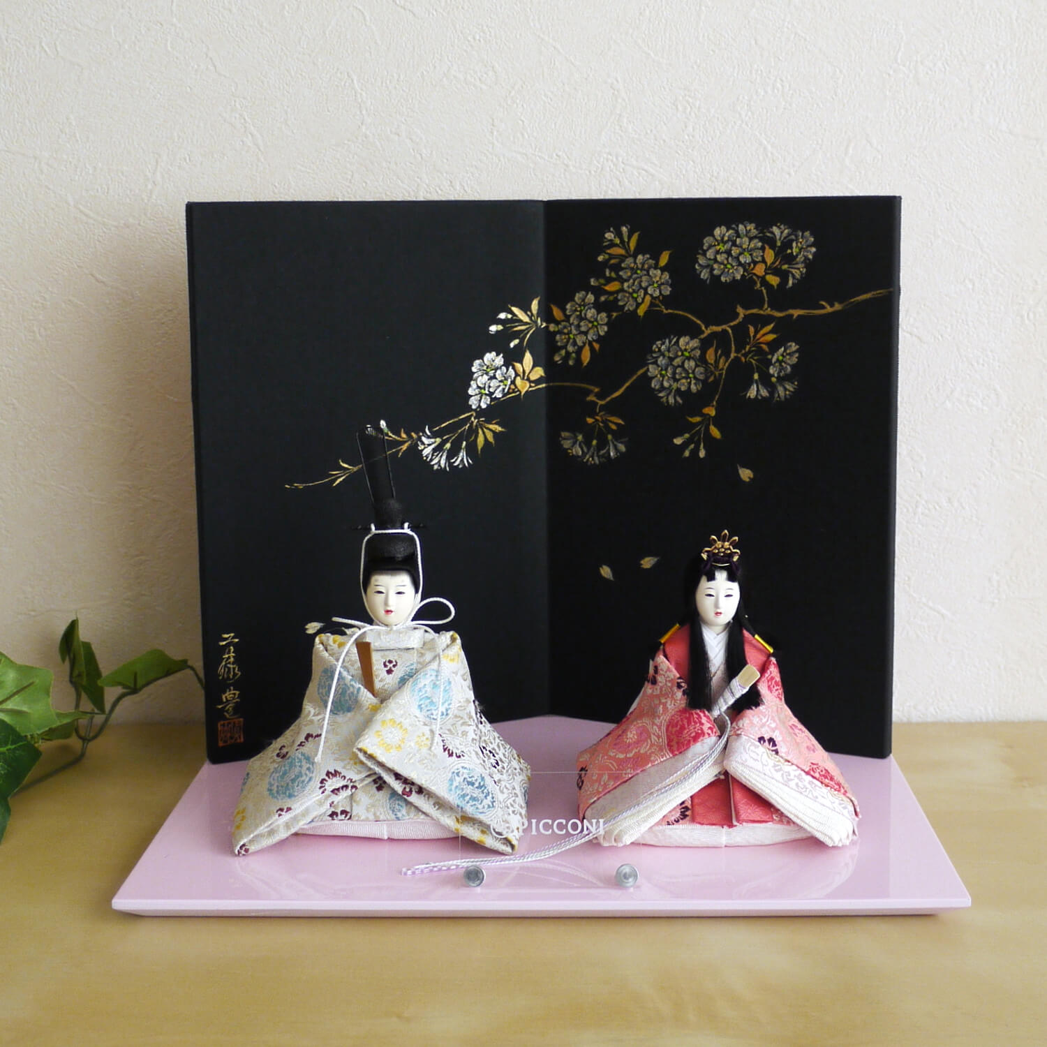 小西実作 PICCONI 陽-ひな- Rinおさげ髪 京製正絹西陣織 京製手描屏風