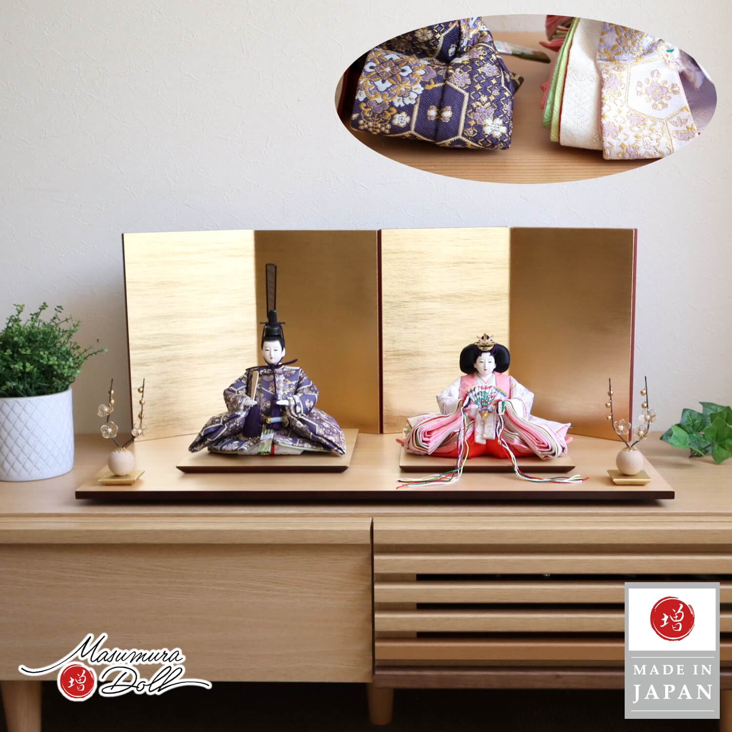 新作 伝統工芸士・清水光雲監修 春光作 25号 芥子 極上金襴「亀甲に桜