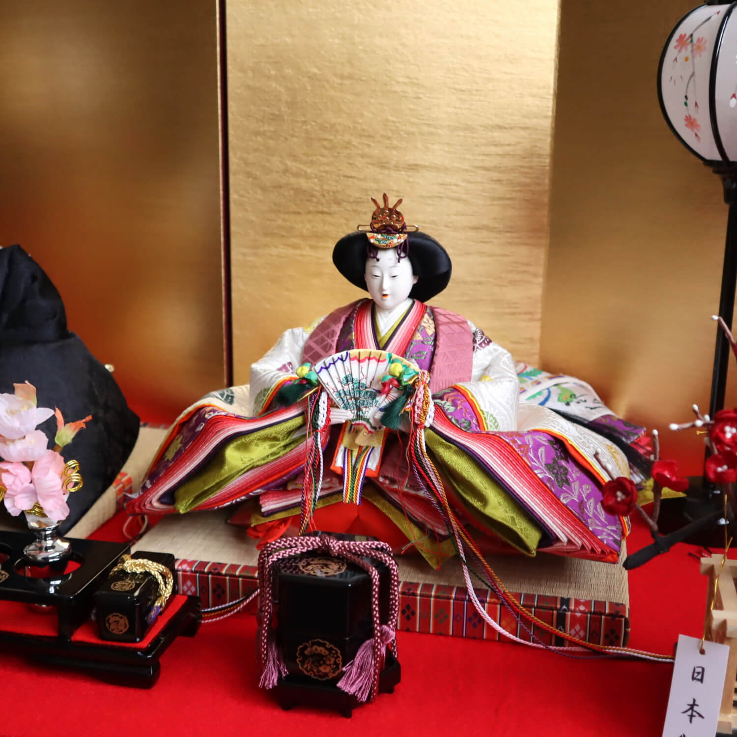 京都・大橋弌峰作 京九番正絹西陣織 朱雀大路大極殿束帯雛 京頭師