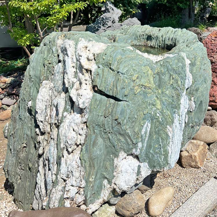 四国青石（伊予青石）超大型つくばい 溜まり石 蹲 景石 銘石 自然石