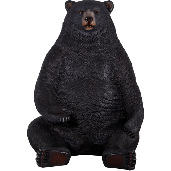 巨大な黒クマ Sitting Black Bear-Jumbo FRPアートオブジェ【商品番号