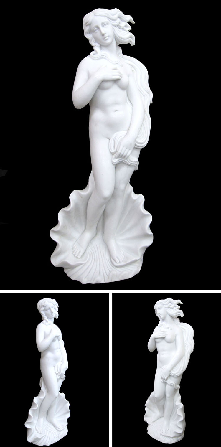 ヴィーナスの誕生の石像は、ボティチェリの名画をモチーフに製作した