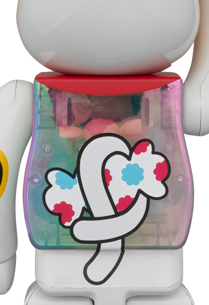 MEDICOM TOY - BE@RBRICK 招き猫 ペコちゃん 白メッキ 蓄光ミルキー