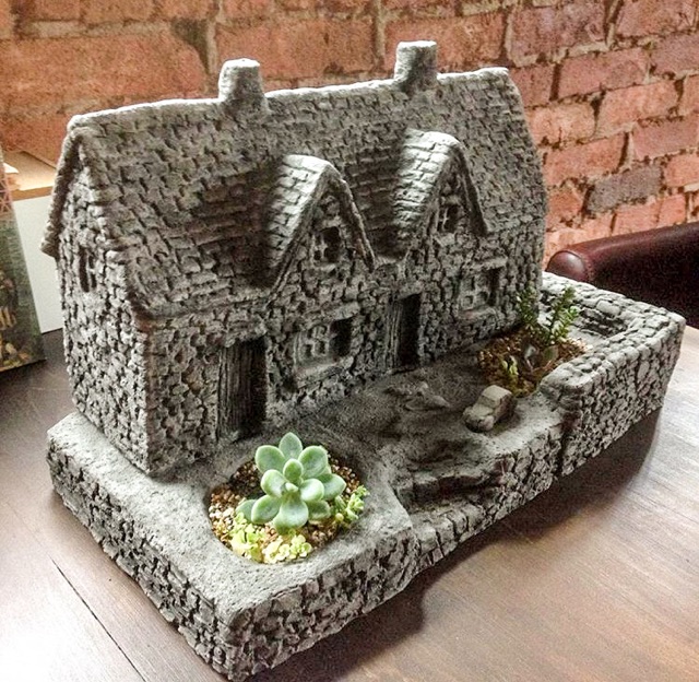 モルタルハウス ミニチュアモルタルハウス モルタルデコ モルタル造形