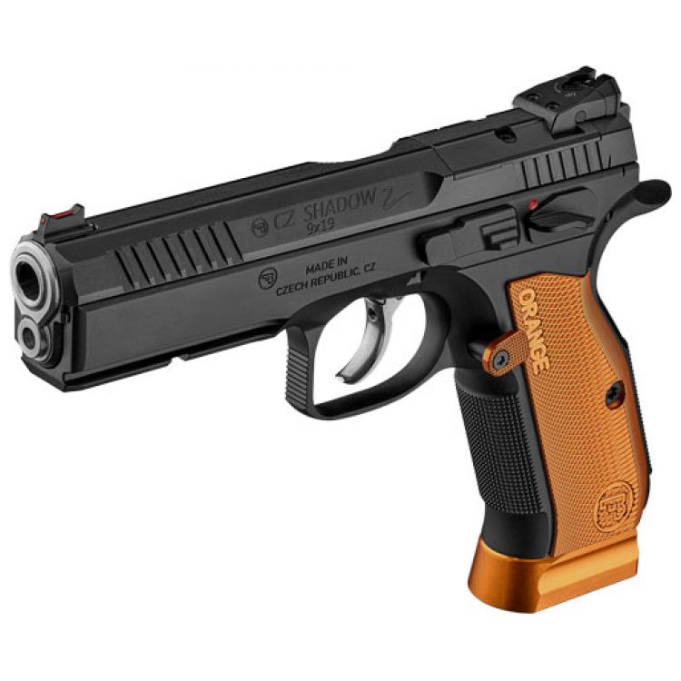 CZ SHADOW 2 ORANGE OR 9MM 17RD, MAG BLACK POLYCOAT STEEL FRAME: MGW
