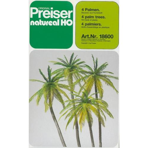 ジオラマ模型 / PF18600 ヤシの木 H約13-20cm 組立式キット 1/87 4本入
