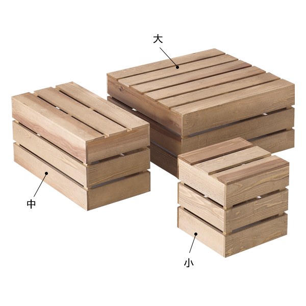 ウッドクレイト（ナチュラル）小 店舗用品 演出・ディスプレイ什器 木