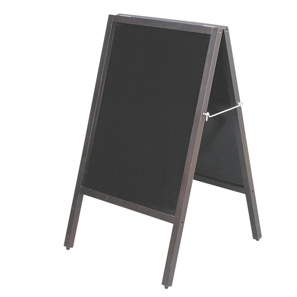 A型ブラックボード GXB-77 両面 木製 ダークブラウン マーカー用