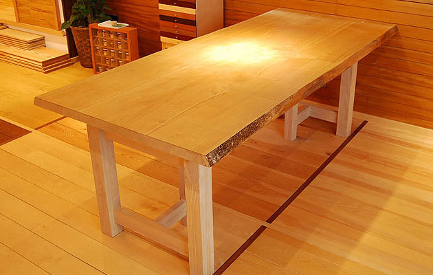 無垢のタモ集成材テーブル(カウンター)板｜無垢フローリング専門店 木魂