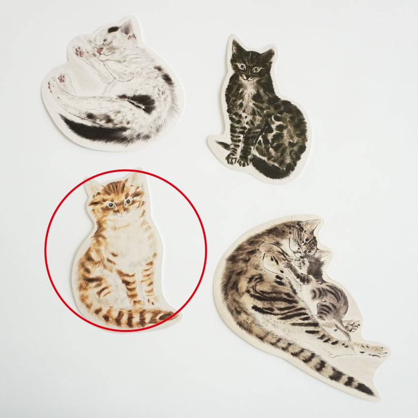 ねこ型ポストカード 『猫十態』より 茶色い猫 – 軽井沢安東美術館