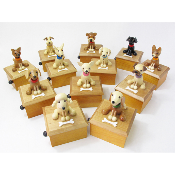 18弁】メロディドッグ オルゴール かわいい からくり 人気曲 ｜株式