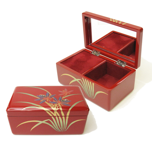 18弁・23弁・30弁】会津塗 宝石箱（S）朱 オルゴール ｜株式会社