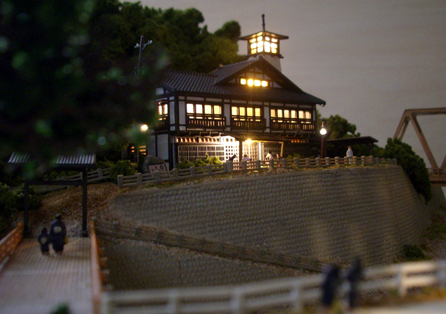 鉄道模型NゲージジオラマLED夜景製作例