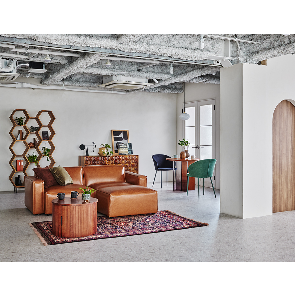 カウチソファZM890【送料・開梱設置無料】ブラウンレザー | NOCE