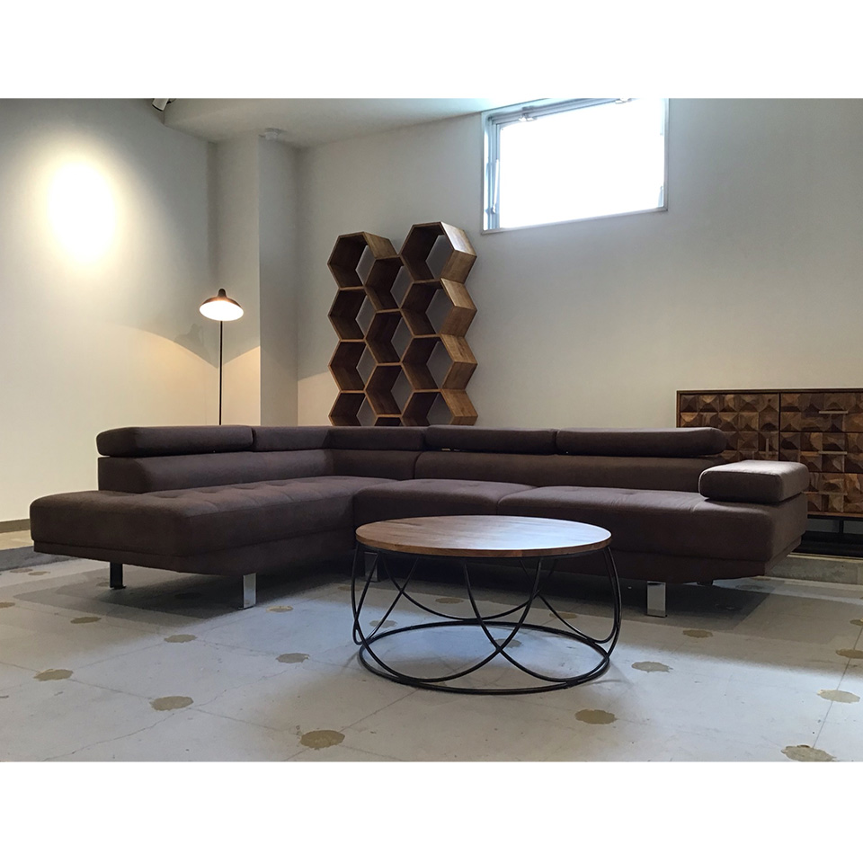 L字ソファ712A (L)【送料・開梱設置無料】マットブラウン | NOCE