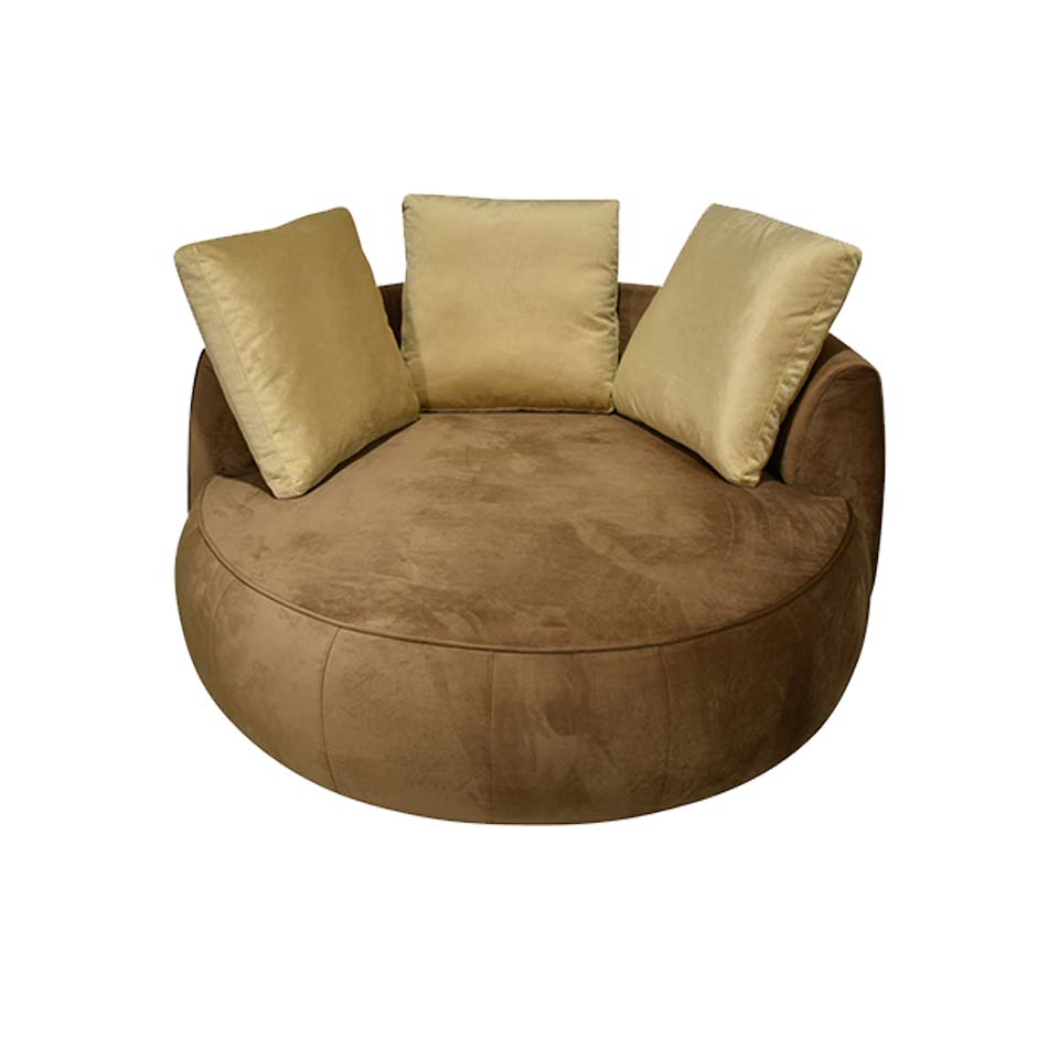 ソファCIRCLE 2人掛け【送料・開梱設置無料】ブラウン/ライトブラウン