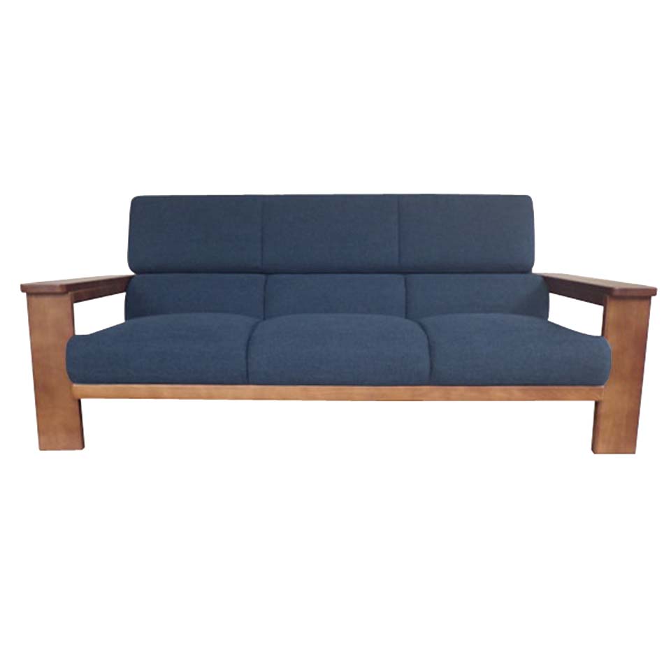 ソファNC779 3人掛け【送料・開梱設置無料】 ブルー/ウォールナット