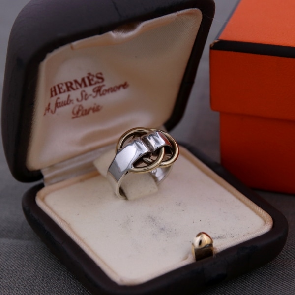 HERMES エルメス ドゥザノー リング 9号 ユーズド 中古(コンビ
