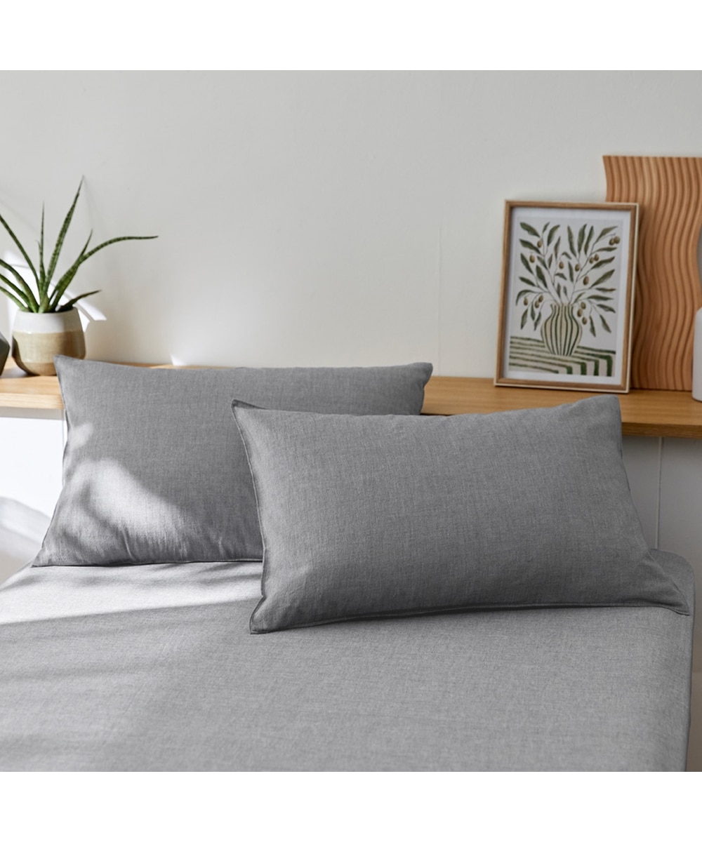 綿100％洗いざらし枕カバー同色2枚組（Coco Feel） 通販【ニッセン】