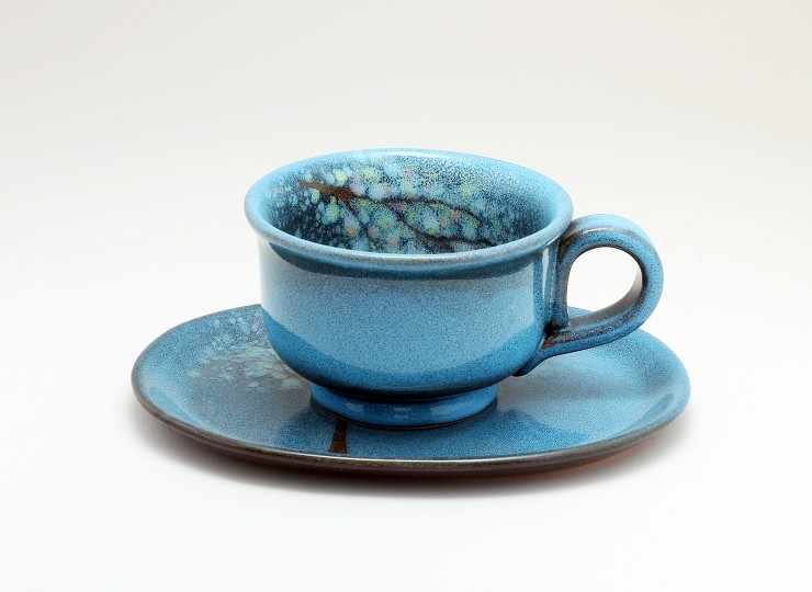 ティーカップセット（こもれ陽｜ブルー）【陶器製】 | 布引焼窯元