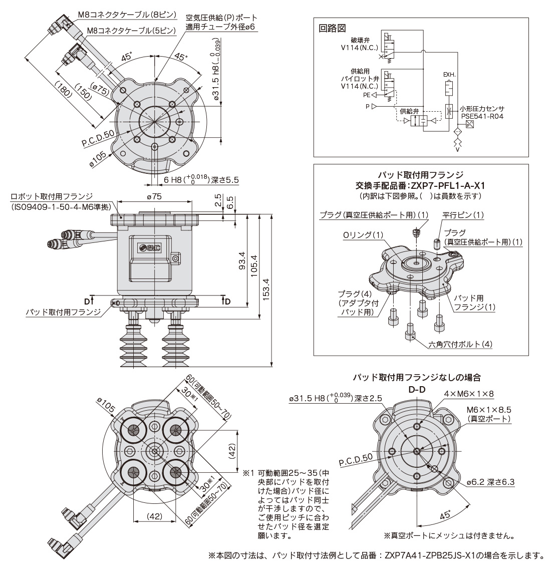 新製品情報：協働ロボット用 真空グリッパユニット ZXP7□41-X1 ｜SMC