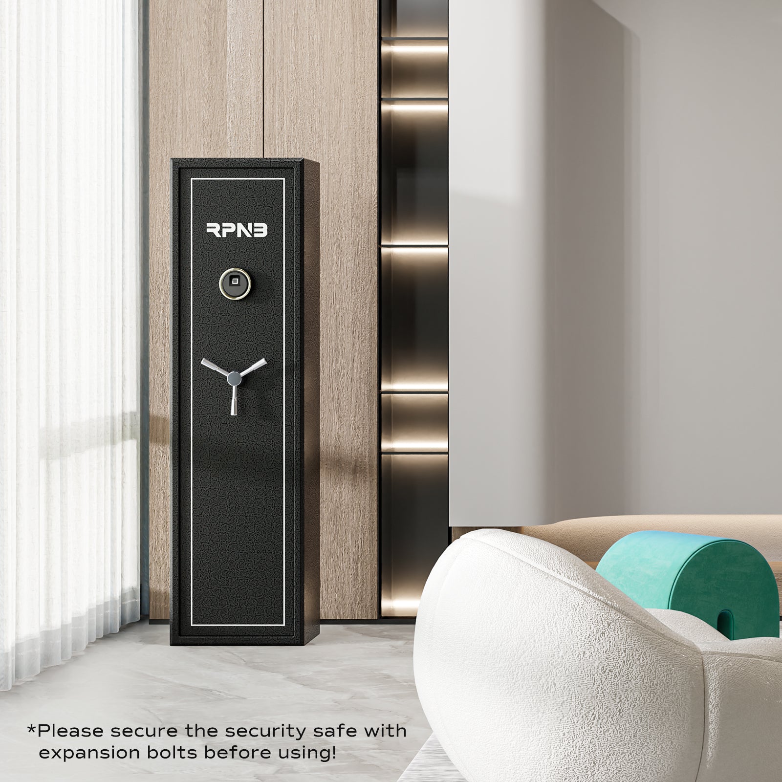 RPNB RP7FR Biometric Large 7 Gun Cabinet with Electronic Digital