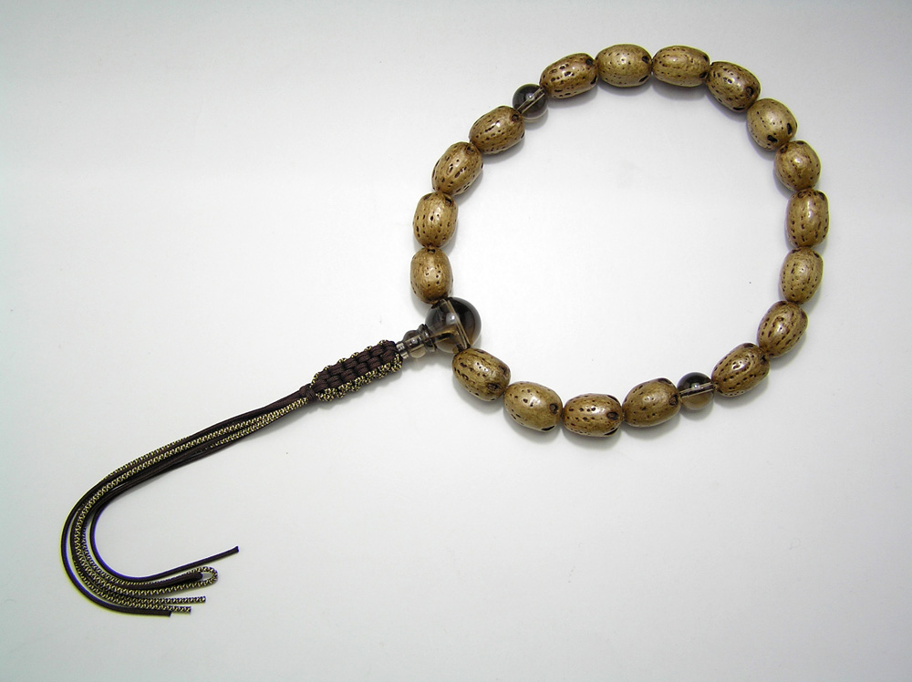 片手念珠18玉 五眼龍菩提樹/茶水晶 ＜ 甲州貴石【オンラインショップ