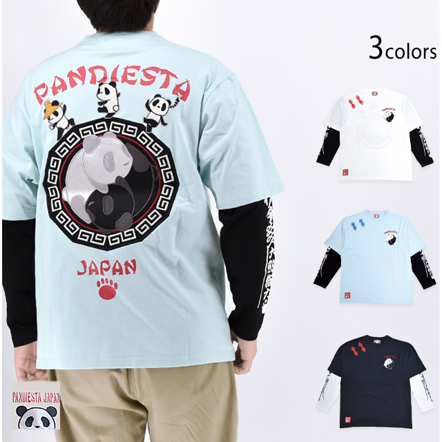 太陰太極パンダBIGフェイクレイヤーTシャツ PANDIESTA JAPAN 575200