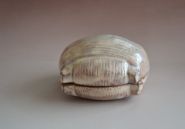 Antique Sam's Collection萩糸巻香合12代田原陶兵衛作 茶道具 萩焼