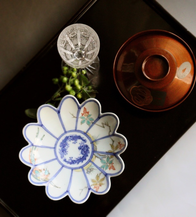 刀鍔蒔絵 梨地碗 蒔絵漆椀5客 蒔絵椀 漆器 煮物椀 吸物椀Antique Sam's