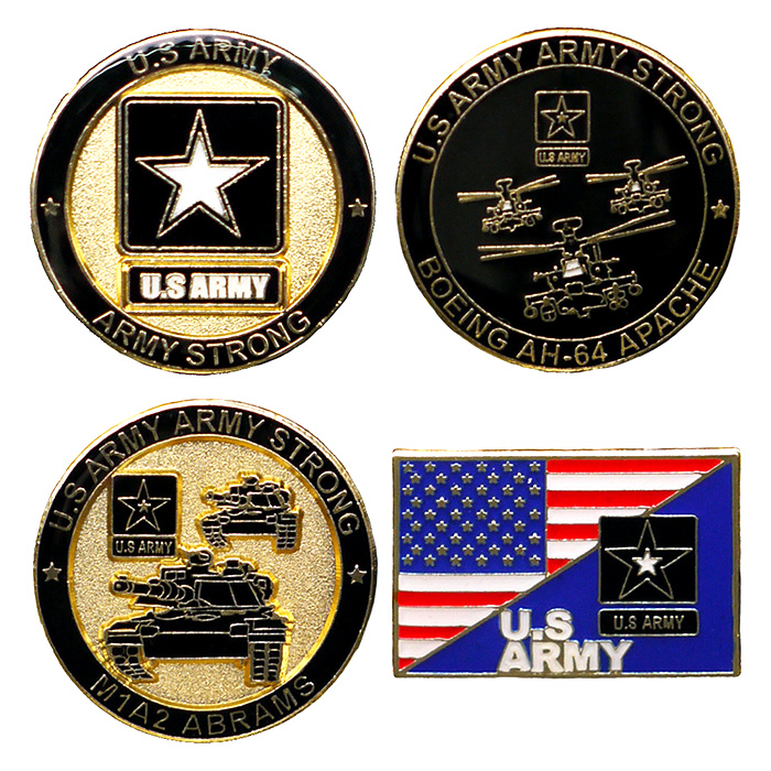 米軍グッズ ピンバッジ 陸軍 海軍 海兵隊 空軍 4個セット 全4種