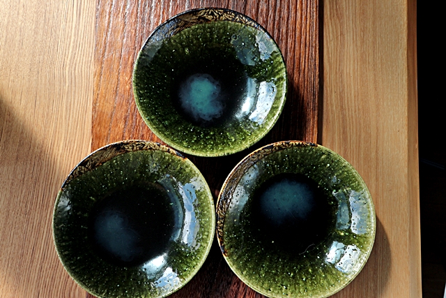 棚橋淳 織部 鉢 中鉢 5寸鉢 織部鉄絵鉢 山帰来～日々のくらし