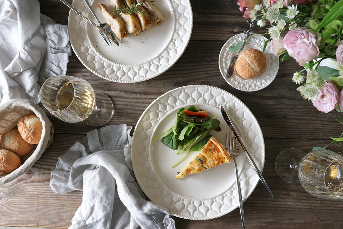 ELIOS MATELASSE ディナープレート 29cm クリーム キルティング