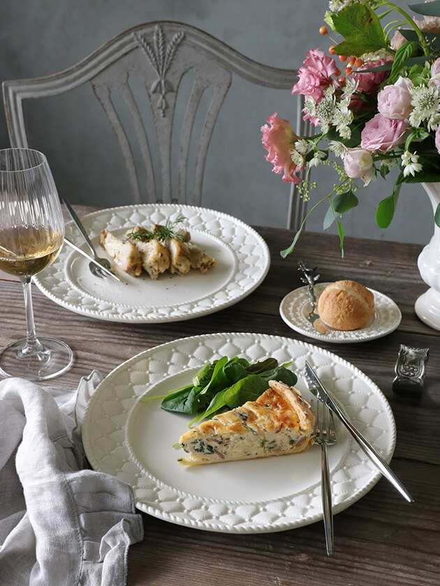 ELIOS MATELASSE ディナープレート 29cm クリーム キルティング