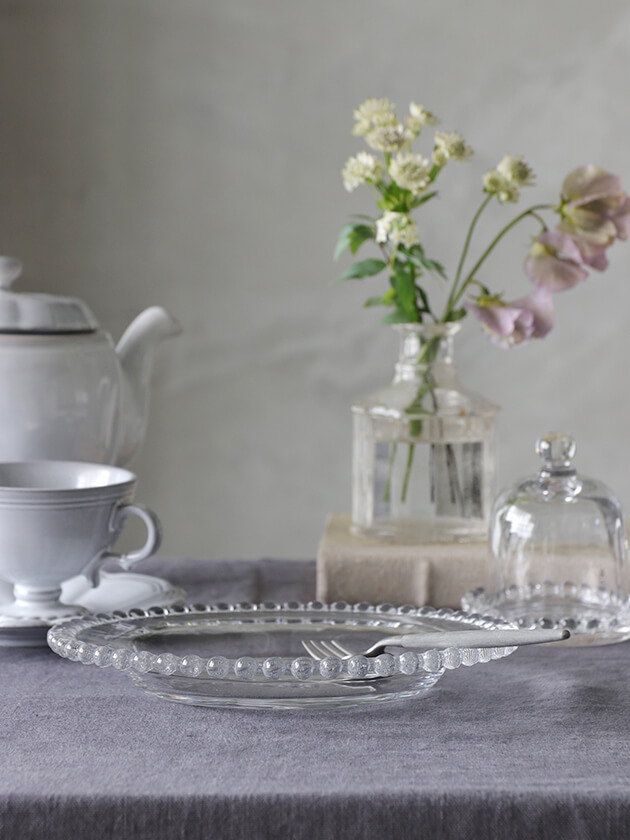 Lumie PERLEガラスデザートプレート20.5cm ガラスプレート サラグレース