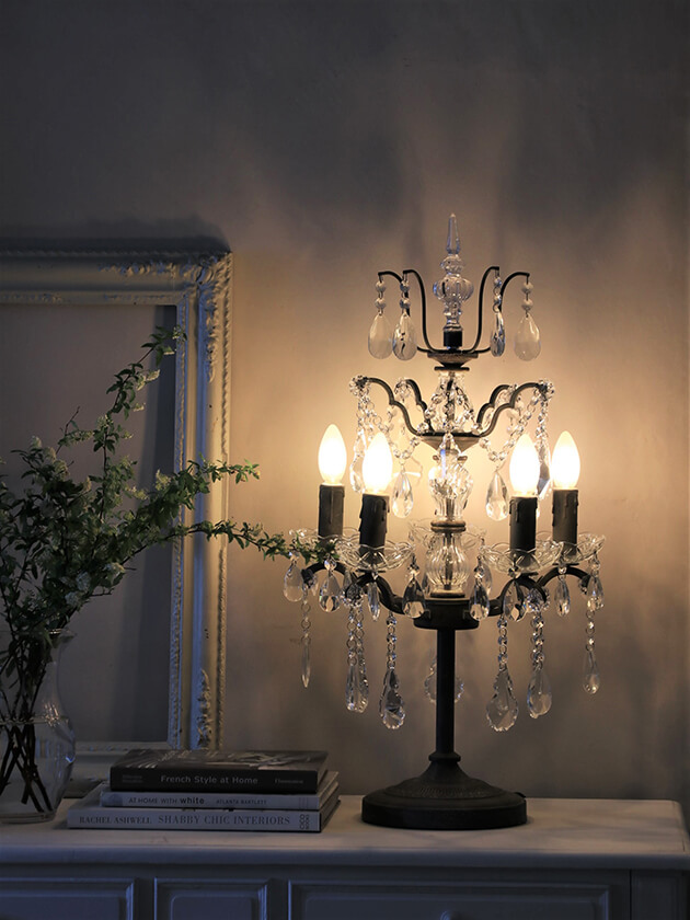 SGDシャンデリアスタンドランプLinda5灯シャビーグレー- サラグレース-