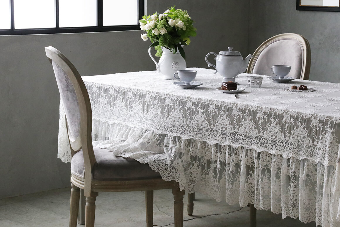 Chez moi シェモア テーブルクロスProvenzaオフホワイト テーブル掛け