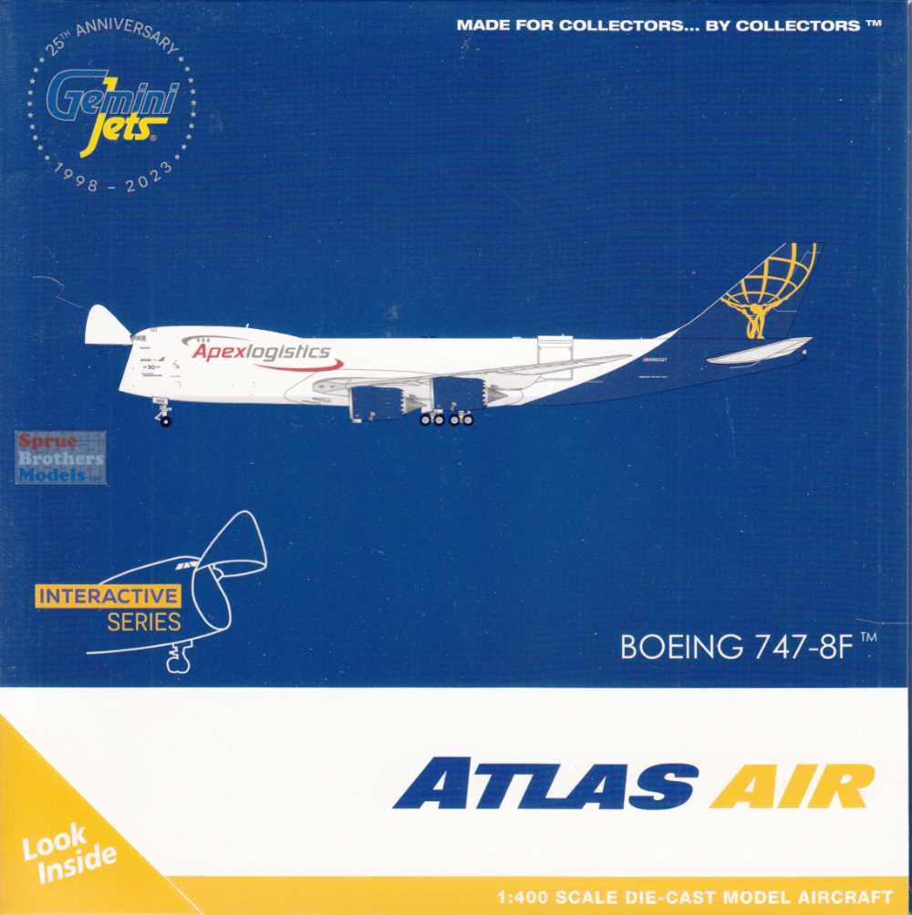 GEMGJ2206 1:400 Gemini Jets Atlas Air/Apex Logistics 747-8F Reg