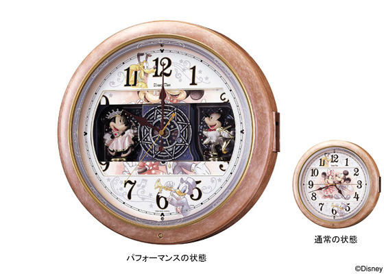 ロマンティックな夢の世界へご招待 ミッキーマウス電波からくり時計を