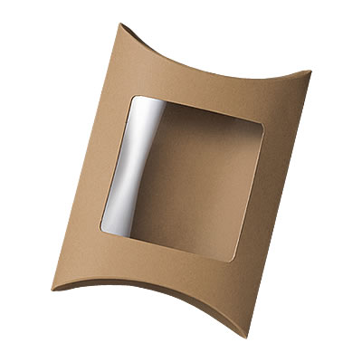 ピローカートン クラフト フィルム窓付:化粧箱net【紙箱/小箱/ギフト箱】