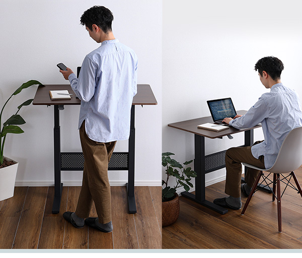 無段階ガス圧昇降テーブル おしゃれインテリア家具通販【selectshop