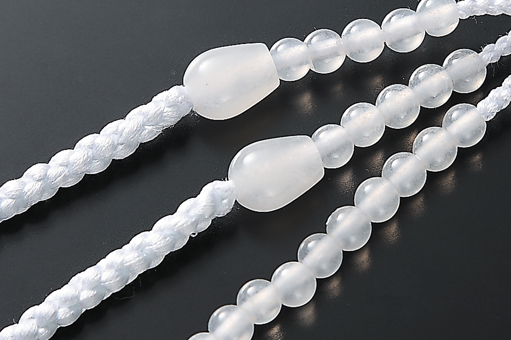 創価学会仏壇 SGI仏壇の金宝堂 高級天然石念珠【ホワイトオニキス】