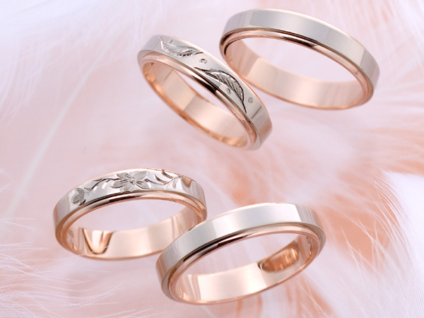 手彫り 天使の羽 オレンジの花 | Shimizu 輪工房