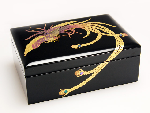 木製本漆塗 白木屋漆器店オンラインショップ＜黒＞7.5宝石箱 鳳凰