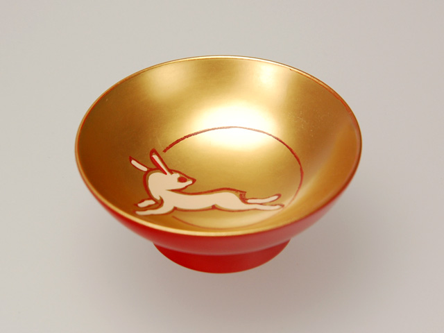 木製本漆塗 白木屋漆器店オンラインショップ＜洗朱内金地＞2.2小盃 う