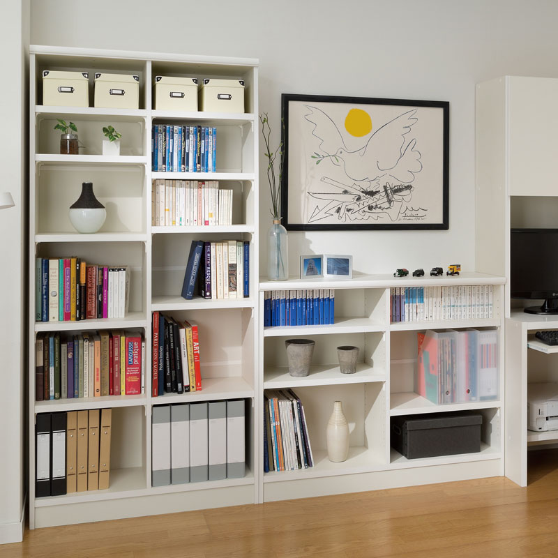 スライド本棚のパイオニア 丸伸 木製本棚 ブラウン 6段可動式 通販生活