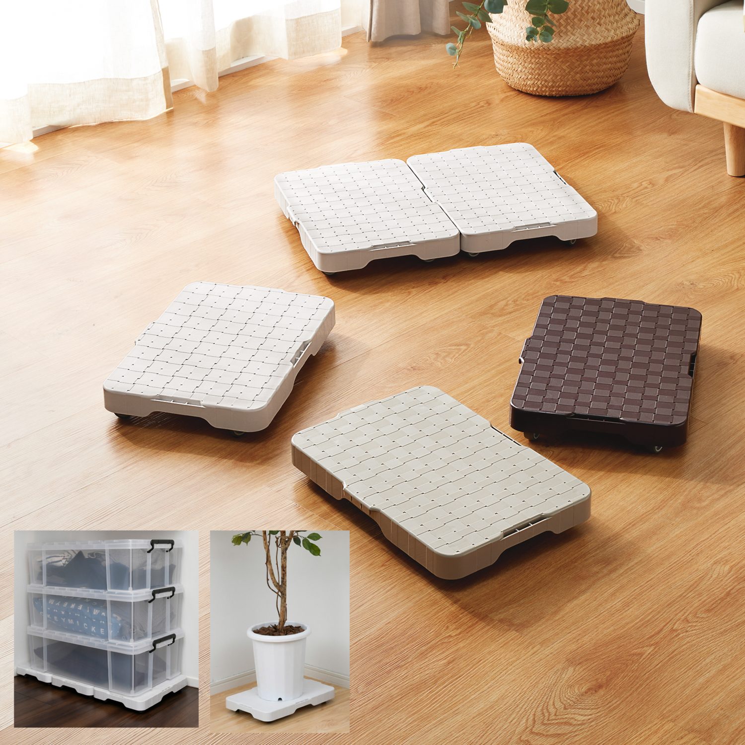 YAMAZEN 縦にも横にも連結できる！ 空間をデザインする平台車