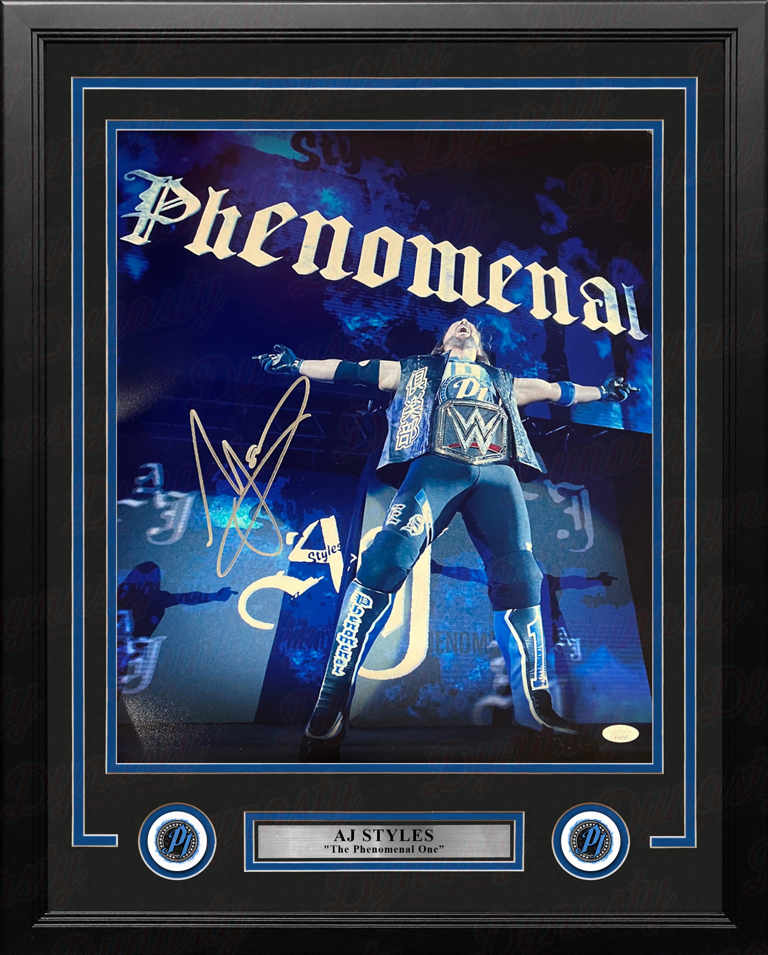 AJ Styles Phenomenal Championship Entrance Autographed Framed WWE