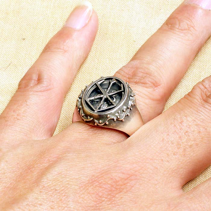 SAINTS【セインツ】BERSERK×SAINTS シルバー リング 指輪 烙印と髑髏